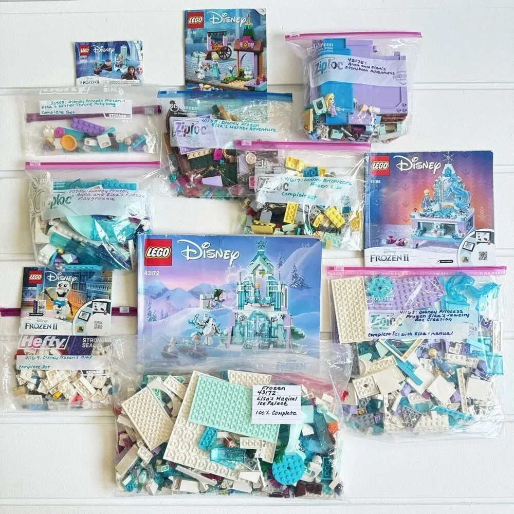 Lego Frozen & Frozen II Lot - 8 Sets With Minifigures & Manuals Olaf Anna Elsa